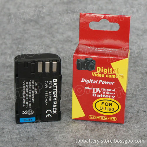 Portable battery pack for D-LI90 Pentax batteries,7.4V 1860mAh, Made in china